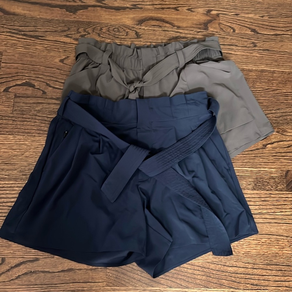 Athleta Destination Shorts Tie Waist Navy Blue Size 10 (2 pairs)